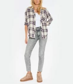 RAILS Chemise Hunter Stone Navy Fuschia -Majestic Filatures shop rails look20221027 113