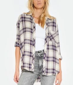 RAILS Chemise Hunter Stone Navy Fuschia -Majestic Filatures shop rails look20221027 114