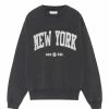 ANINE BING Sweatshirt Ramona NY Coton Organique Noir Délavé