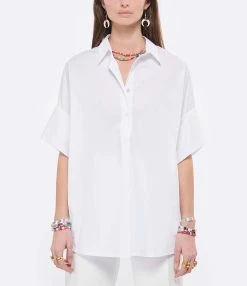 ROBERTO COLLINA Blouse Coton Blanc -Majestic Filatures shop rcoll look20220118 276