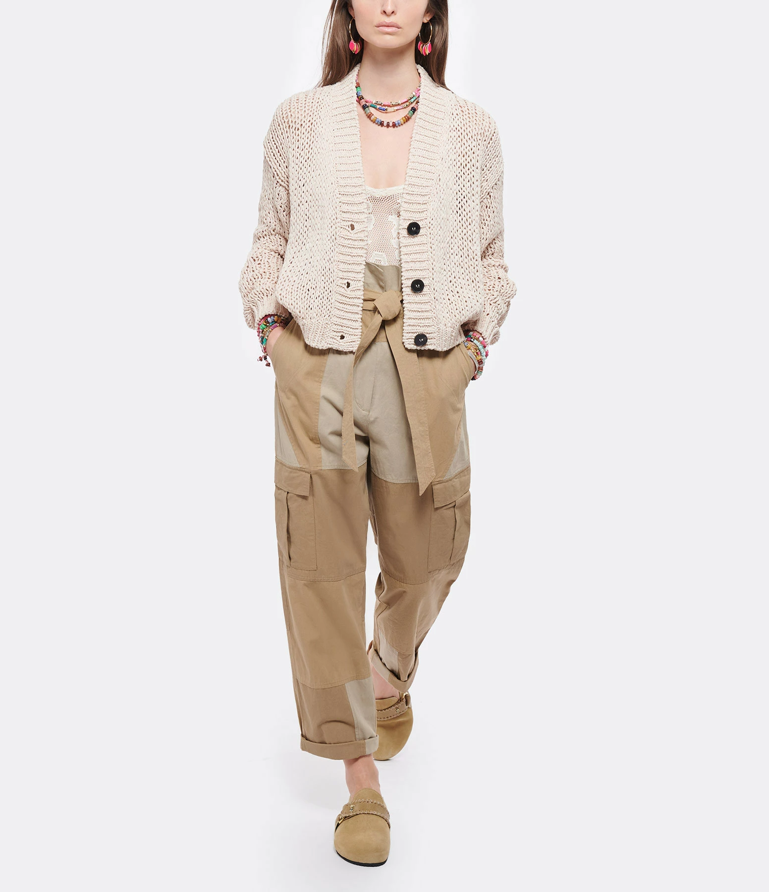 ROBERTO COLLINA Gilet Coton Beige 4 ROBERTO COLLINA Gilet Coton Beige – Image 4