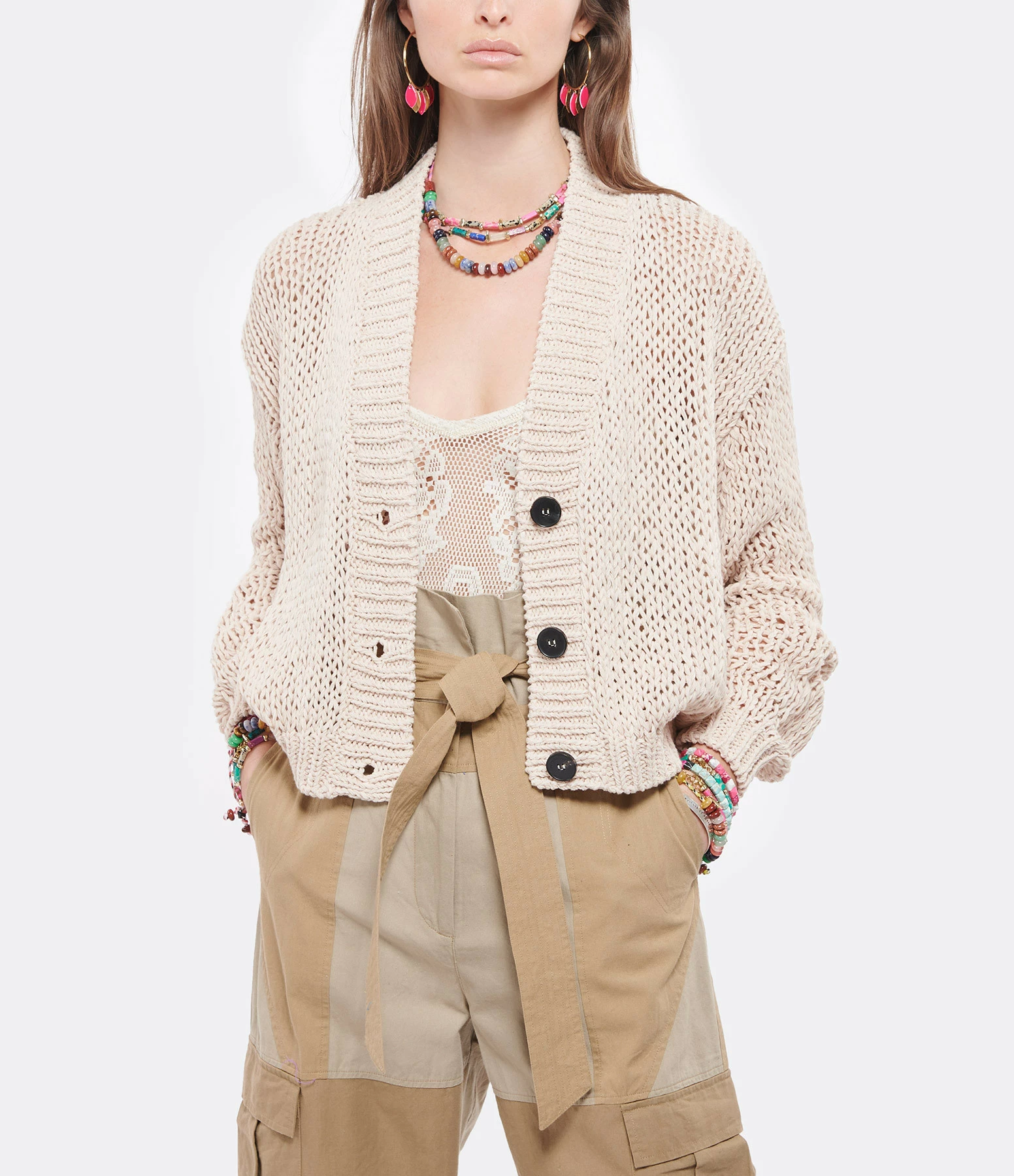 ROBERTO COLLINA Gilet Coton Beige 3 ROBERTO COLLINA Gilet Coton Beige – Image 3