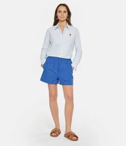 ROBERTO COLLINA Short Coton Bleu -Majestic Filatures shop rcoll look20230118 181