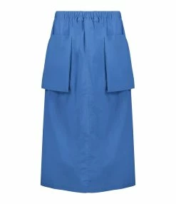 ROBERTO COLLINA Jupe Mi Longue Bleu Poches