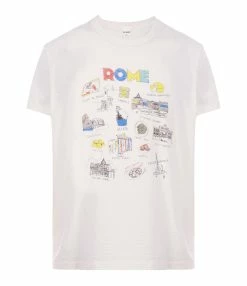RE/DONE Tee-shirt Rome Coton Blanc Vintage