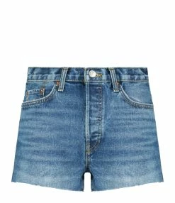 RE/DONE Short 70s High Rise Denim Bleu