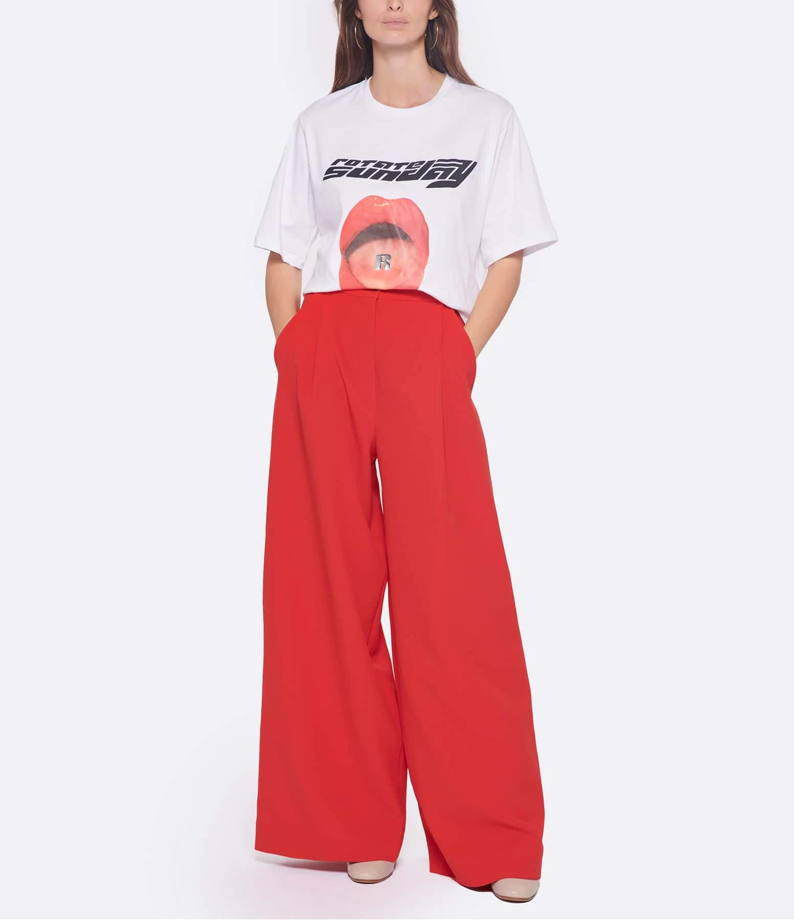 ROTATE Tee-shirt Lips Coton Blanc, Capsule Sunday 5 ROTATE Tee-shirt Lips Coton Blanc, Capsule Sunday – Image 5