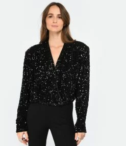 ROTATE Top Court Sequins Noir 7 ROTATE Top Court Sequins Noir -Majestic Filatures shop rotat look20221206 275