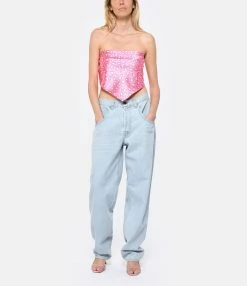 ROTATE Top Triangle Cœur Rose -Majestic Filatures shop rotat look20230222 138