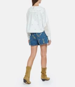 SELF PORTRAIT Blouse Broderie Anglaise Coton Blanc -Majestic Filatures shop selfp look20220621 431 scaled