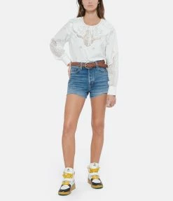 SELF PORTRAIT Blouse Broderie Anglaise Coton Blanc -Majestic Filatures shop selfp look20220621 433 scaled