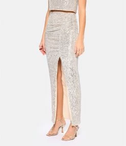 SELF PORTRAIT Jupe Maxi Sequins Argenté 8 SELF PORTRAIT Jupe Maxi Sequins Argenté -Majestic Filatures shop selfp look20221102 46