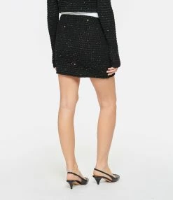 SELF PORTRAIT Jupe Sequins Noir -Majestic Filatures shop selfp look20230118 128