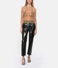 SELF PORTRAIT Top Hotfix Résille Fauve 10 SELF PORTRAIT Top Hotfix Résille Fauve -Majestic Filatures shop selfp look20230214 396