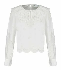 SELF PORTRAIT Blouse Broderie Anglaise Coton Blanc