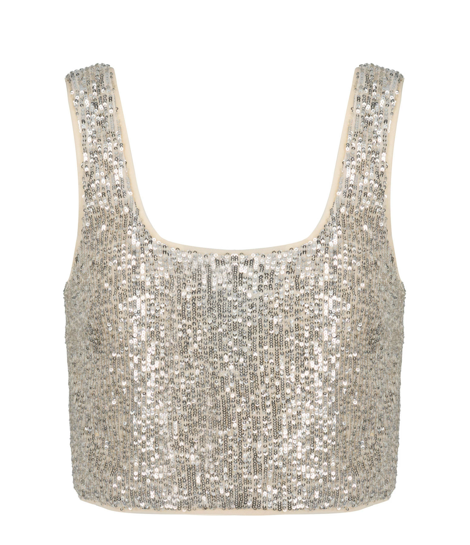 SELF PORTRAIT Top Sequins Argenté 1 SELF PORTRAIT Top Sequins Argenté