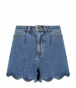 SELF PORTRAIT Short Denim Bleu