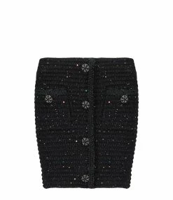 SELF PORTRAIT Jupe Sequins Noir