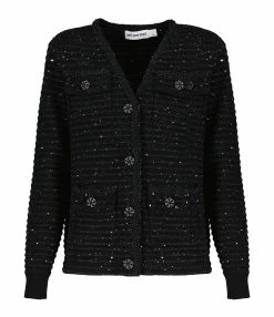 SELF PORTRAIT Cardigan Sequins Noir