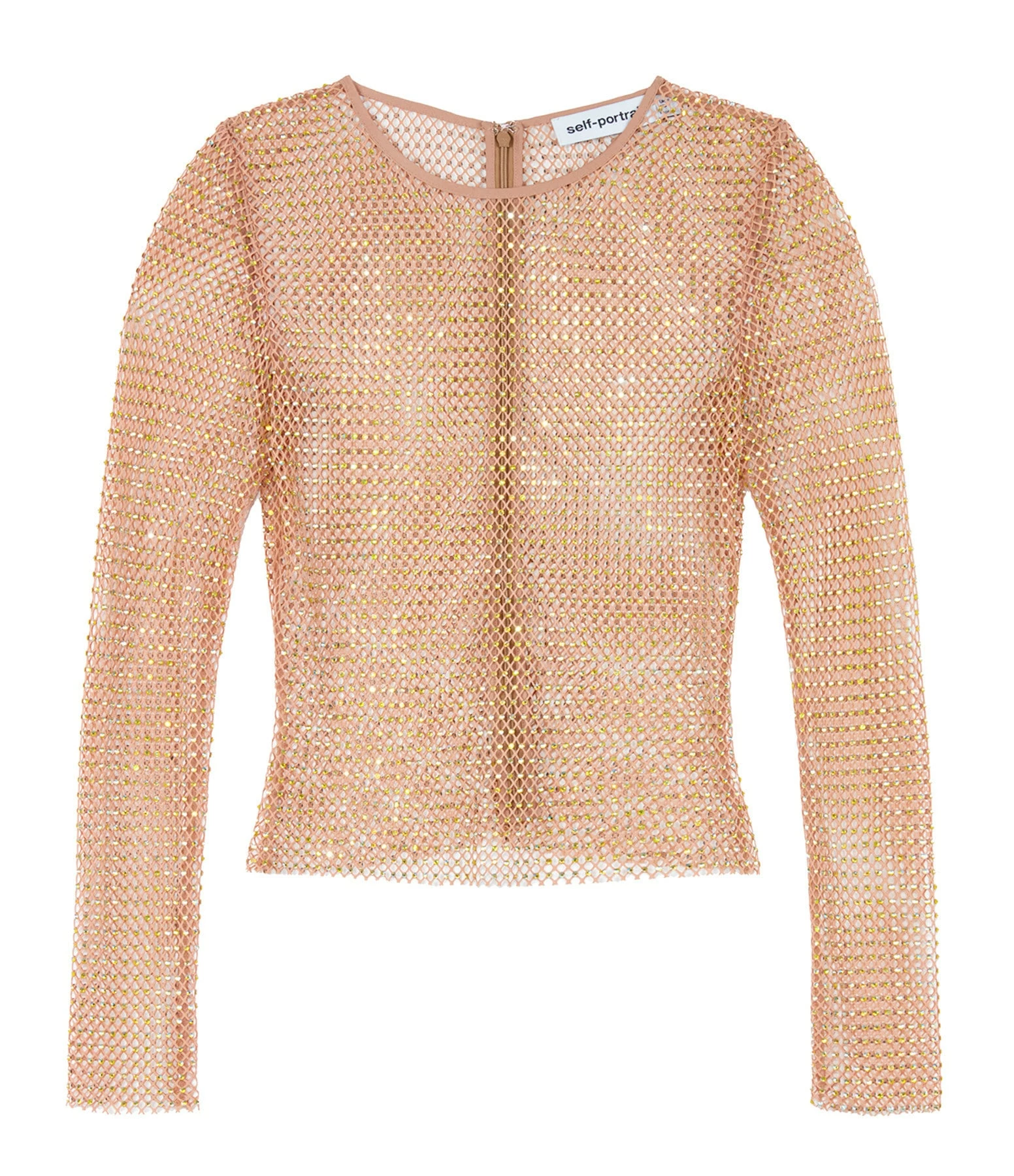 SELF PORTRAIT Top Hotfix Résille Fauve 1 SELF PORTRAIT Top Hotfix Résille Fauve