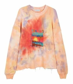 MIRA MIKATI Pull Broderie Coton Biologique Orange