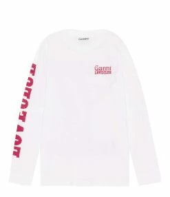 Ganni Tee-shirt Coton Organique Blanc