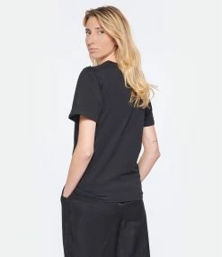 Tara Jarmon Tee-shirt Tampa Coton Noir -Majestic Filatures shop taraj look20230207 159
