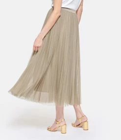 Tara Jarmon Jupe Longue Juillet Mastic -Majestic Filatures shop taraj look20230207 564