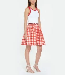 Tara Jarmon Jupe Courte Joilita Coton Rouge 7 Tara Jarmon Jupe Courte Joilita Coton Rouge -Majestic Filatures shop taraj look20230228 270