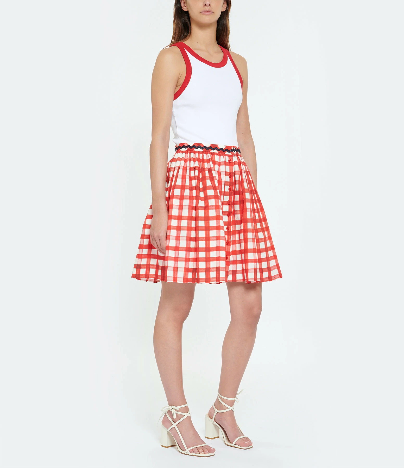 Tara Jarmon Jupe Courte Joilita Coton Rouge 3 Tara Jarmon Jupe Courte Joilita Coton Rouge – Image 3