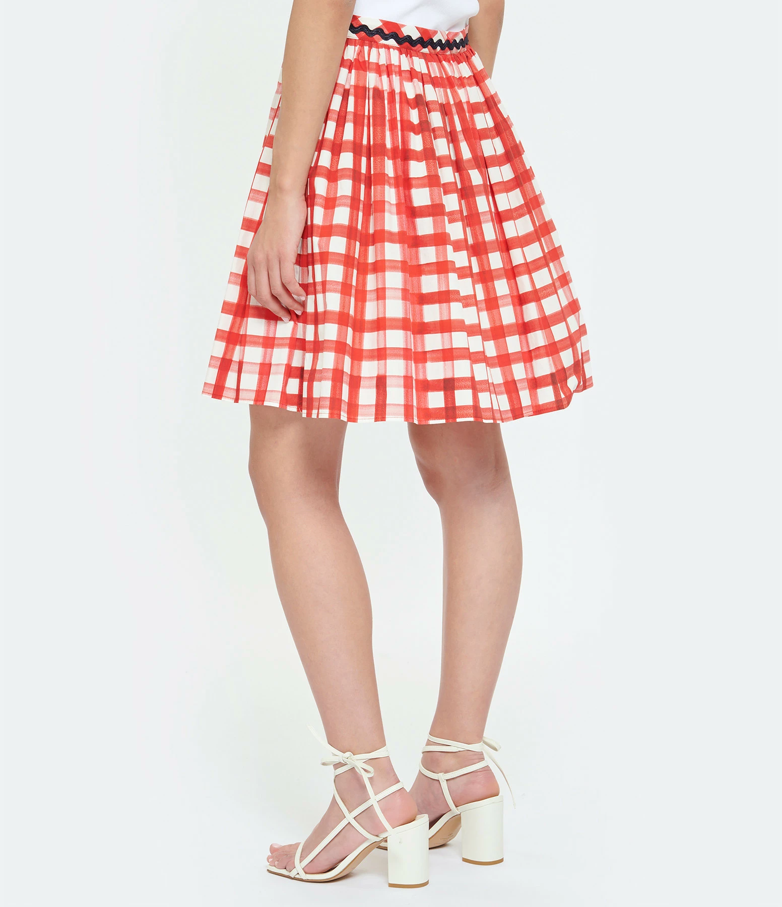 Tara Jarmon Jupe Courte Joilita Coton Rouge 5 Tara Jarmon Jupe Courte Joilita Coton Rouge – Image 5