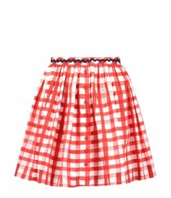 Tara Jarmon Jupe Courte Joilita Coton Rouge