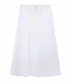 LOULOU STUDIO Jupe Midi Teli Coton Blanc