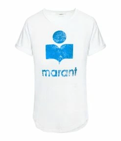 MARANT ÉTOILE Tee-shirt Koldi Lin Blanc Bleu