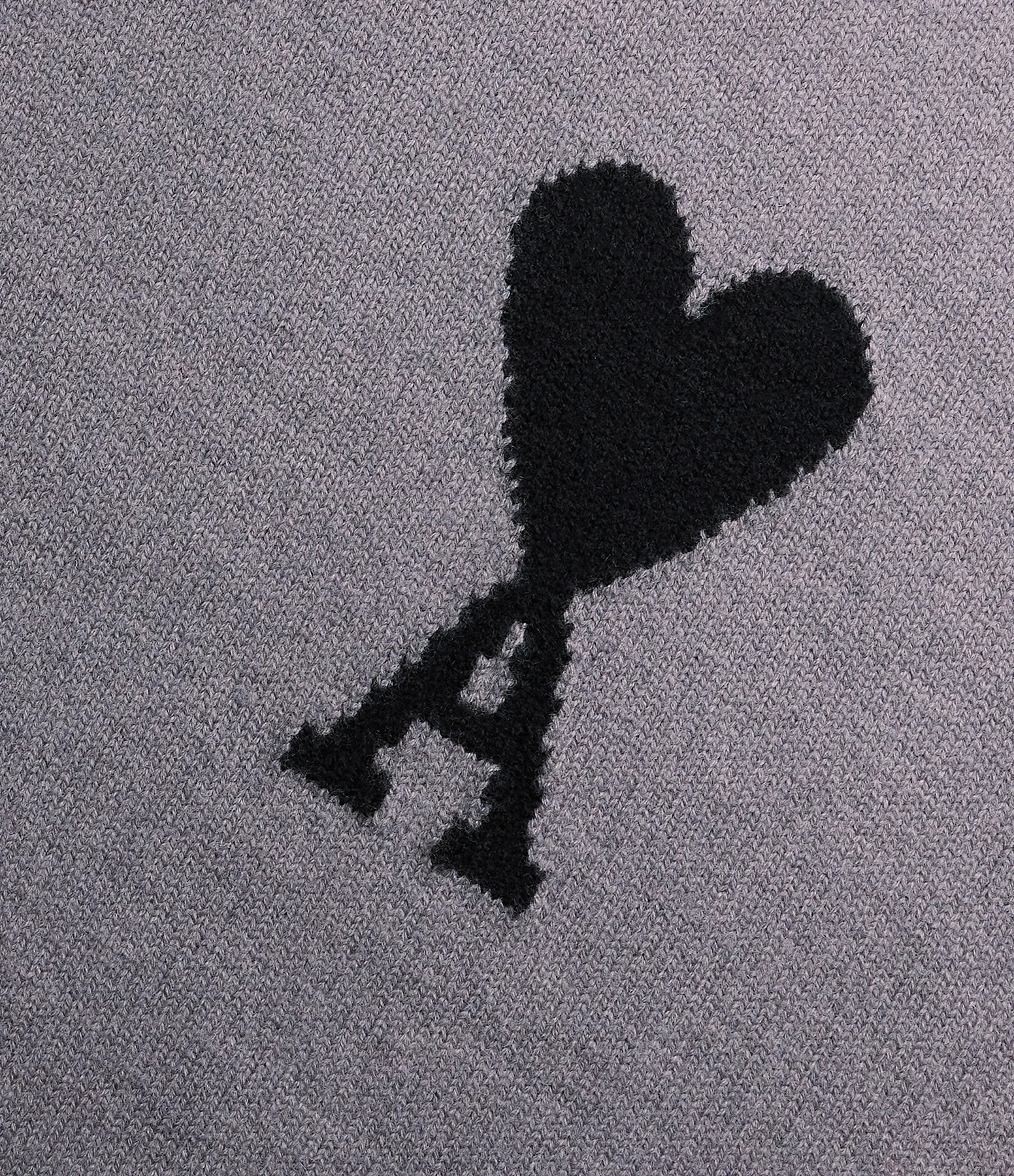 AMI Paris Pull Unisexe Ami De Cœur Laine Gris Noir 2 AMI Paris Pull Unisexe Ami De Cœur Laine Gris Noir – Image 2