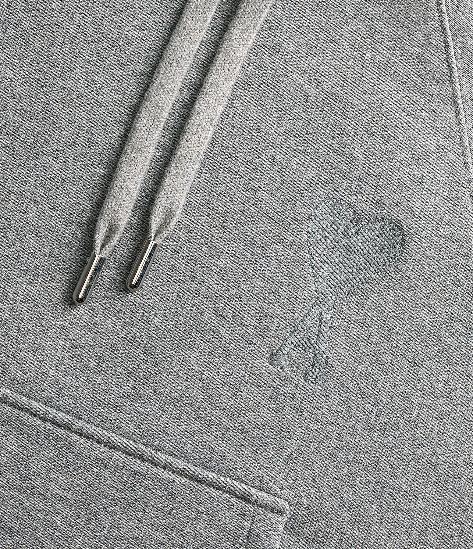 AMI Paris Sweatshirt Hoodie Unisexe Ami De Cœur Coton Bio Gris Chiné 2 AMI Paris Sweatshirt Hoodie Unisexe Ami De Cœur Coton Bio Gris Chiné – Image 2