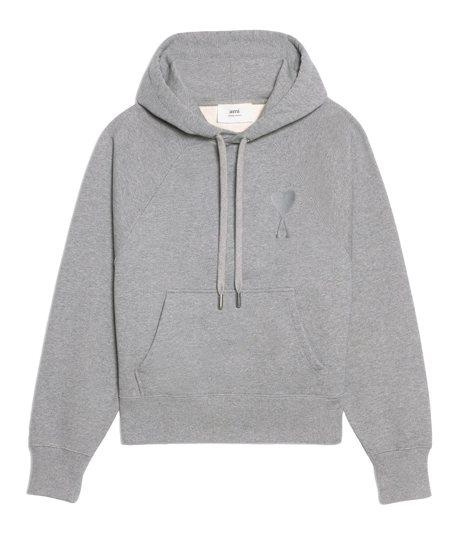AMI Paris Sweatshirt Hoodie Unisexe Ami De Cœur Coton Bio Gris Chiné 1 AMI Paris Sweatshirt Hoodie Unisexe Ami De Cœur Coton Bio Gris Chiné