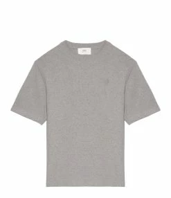AMI Paris Tee-shirt Unisexe Ami De Cœur Coton Biologique Gris Chiné