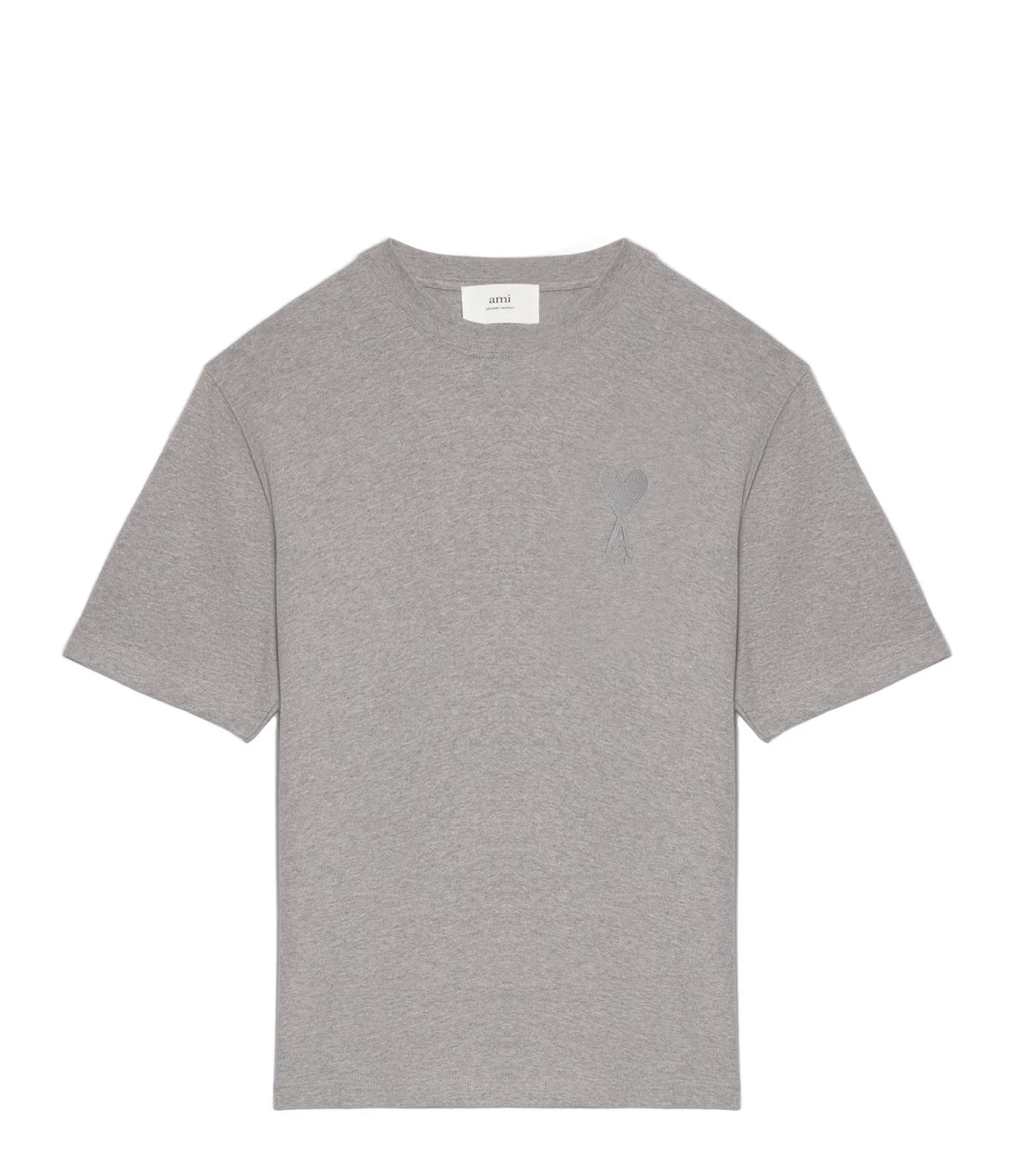 AMI Paris Tee-shirt Unisexe Ami De Cœur Coton Biologique Gris Chiné 1 AMI Paris Tee-shirt Unisexe Ami De Cœur Coton Biologique Gris Chiné