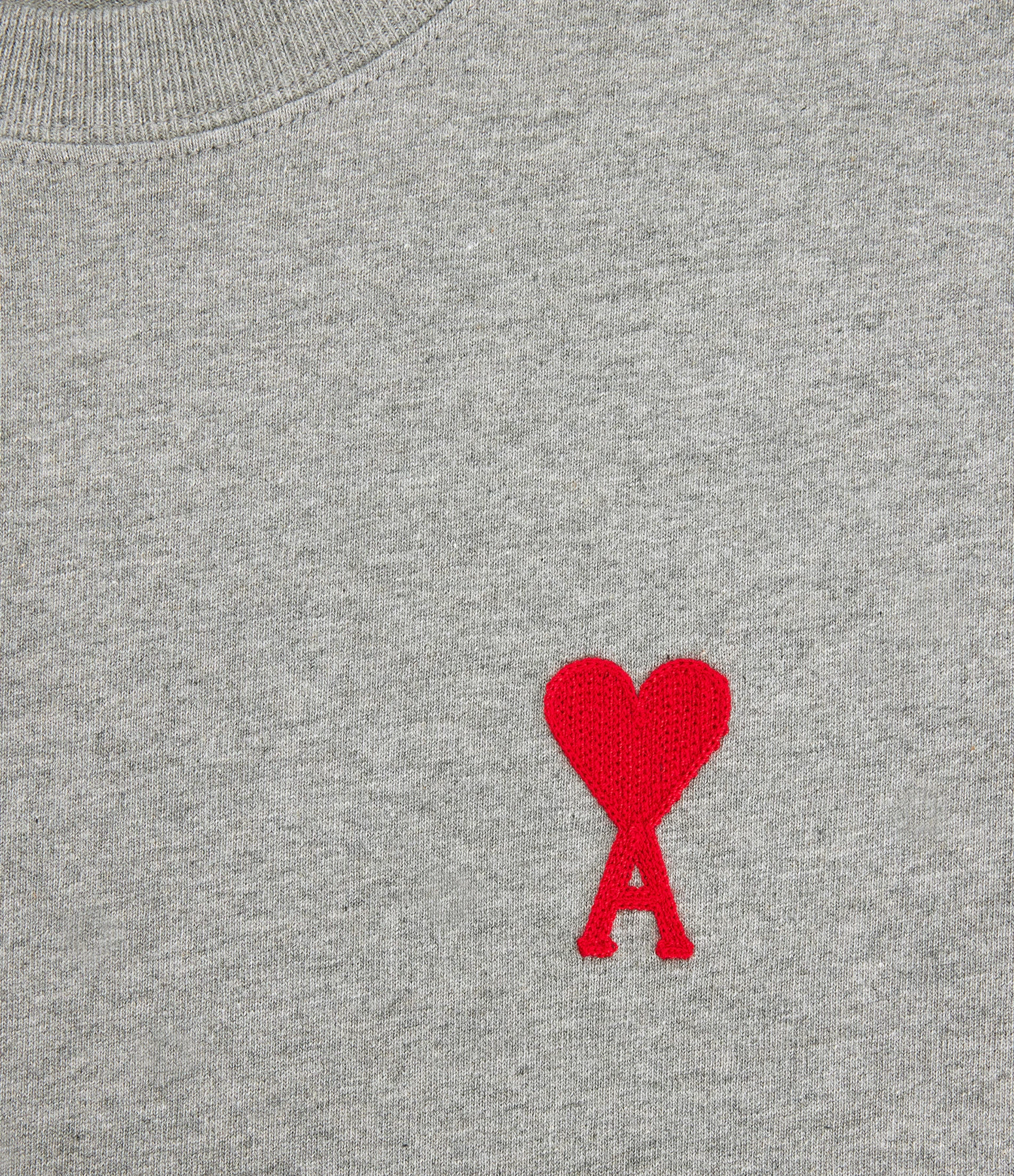 AMI Paris Tee-shirt Unisexe Ami De Cœur Coton Biologique Gris Chiné Rouge 2 AMI Paris Tee-shirt Unisexe Ami De Cœur Coton Biologique Gris Chiné Rouge – Image 2