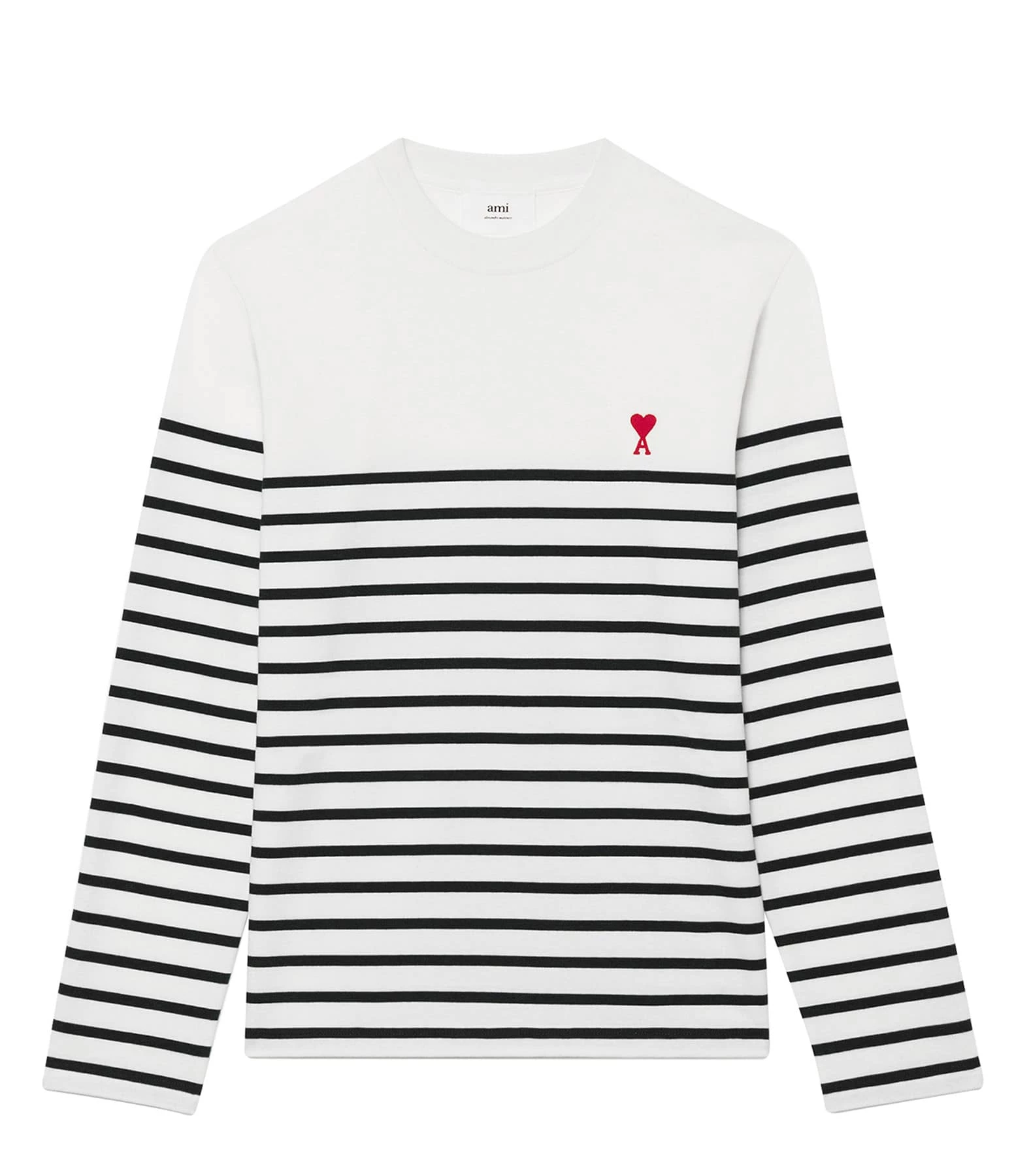 AMI Paris Marinière Unisexe Ami De Cœur Coton Biologique Blanc Noir 1 AMI Paris Marinière Unisexe Ami De Cœur Coton Biologique Blanc Noir