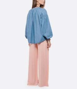 Vanessa Bruno Blouse Nipoa Coton Chambray -Majestic Filatures shop vbrun look20220209 355