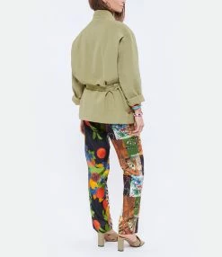 Vanessa Bruno Veste Terenzio Coton Lin Kaki -Majestic Filatures shop vbrun look20220301 396