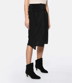 Vanessa Bruno Jupe Midi Aruba Soie Noir -Majestic Filatures shop vbrun look20221207 231