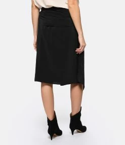 Vanessa Bruno Jupe Midi Aruba Soie Noir -Majestic Filatures shop vbrun look20221207 232