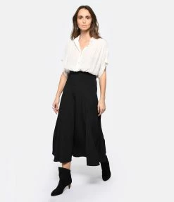 Vanessa Bruno Jupe Midi Anaelle Noir -Majestic Filatures shop vbrun look20221207 380