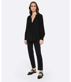 Vanessa Bruno Chemise Anita Soie Noir -Majestic Filatures shop vbrun look20221215 443