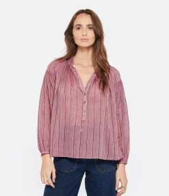 Vanessa Bruno Blouse Nipoa Coton Multico Rose -Majestic Filatures shop vbrun look20221220 92