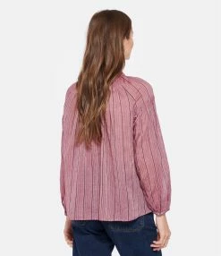 Vanessa Bruno Blouse Nipoa Coton Multico Rose -Majestic Filatures shop vbrun look20221220 94