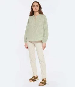 Vanessa Bruno Blouse Mederic Coton Vert D'Eau -Majestic Filatures shop vbrun look20230104 228